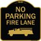 Signmission Designer Series-No Parking Fire Lane, Black & Gold Heavy-Gauge Aluminum, 18" x 18", BG-1818-9824 A-DES-BG-1818-9824 - alternate 1